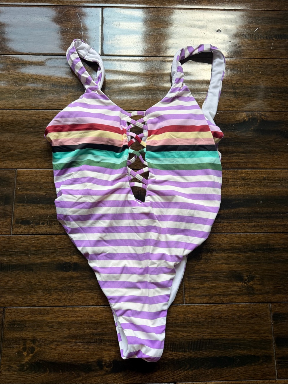 The Bikini Lab Multicolored Stripe One-Piece Swimsuit